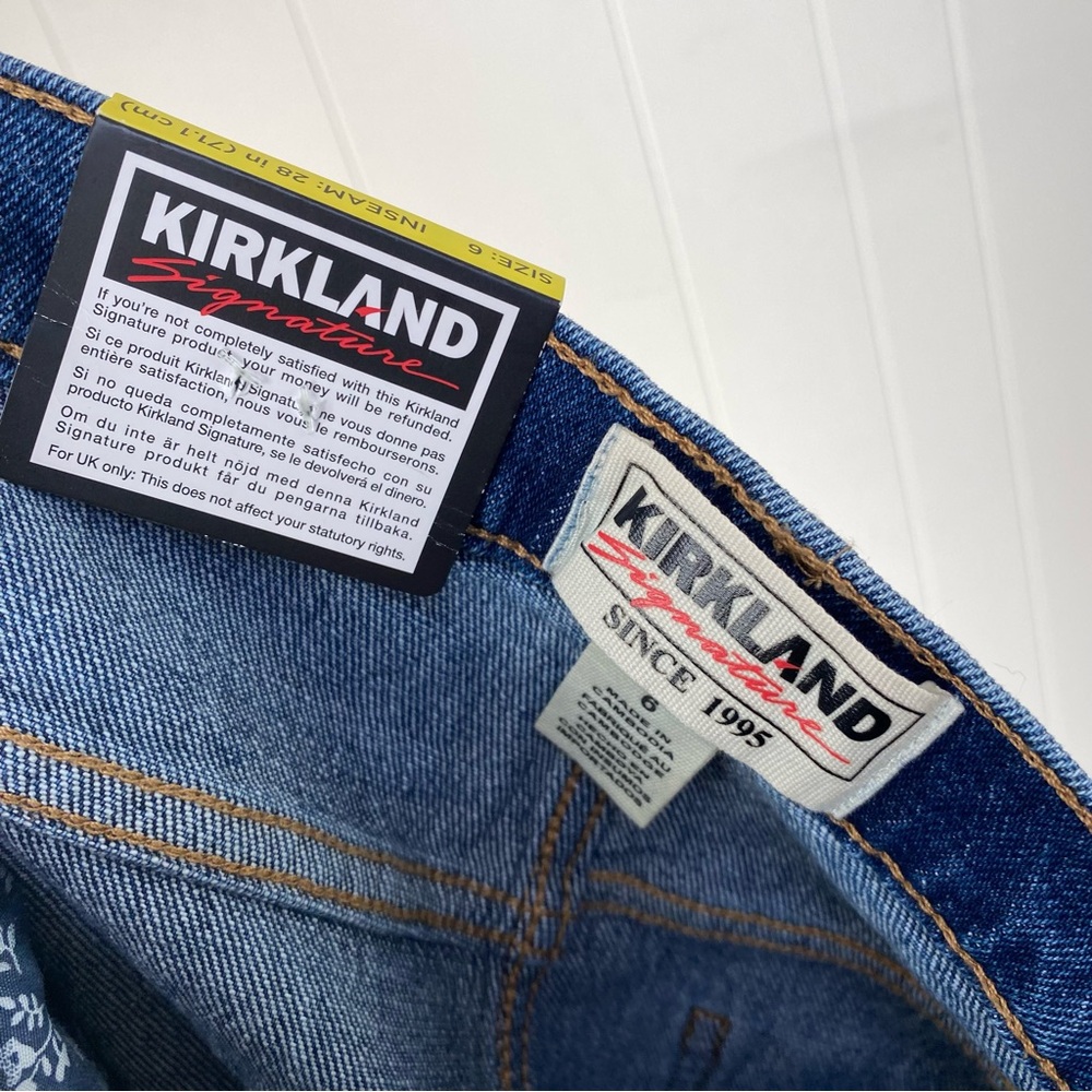 Kirkland Signature Womens Blue Denim Jeans Straight Fit High Rise Size 6 NWT - Picture 10 of 14